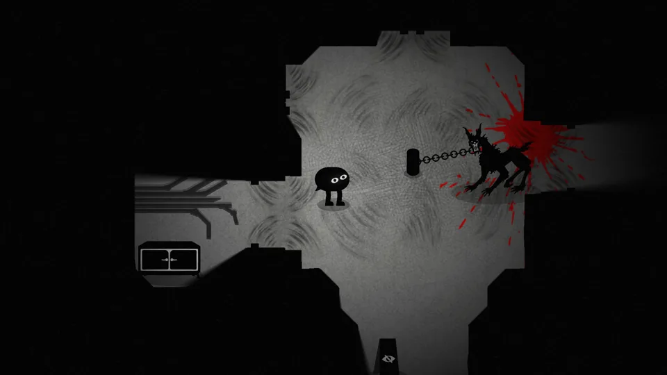 Screenshot 6: a chained beast lunging at the player